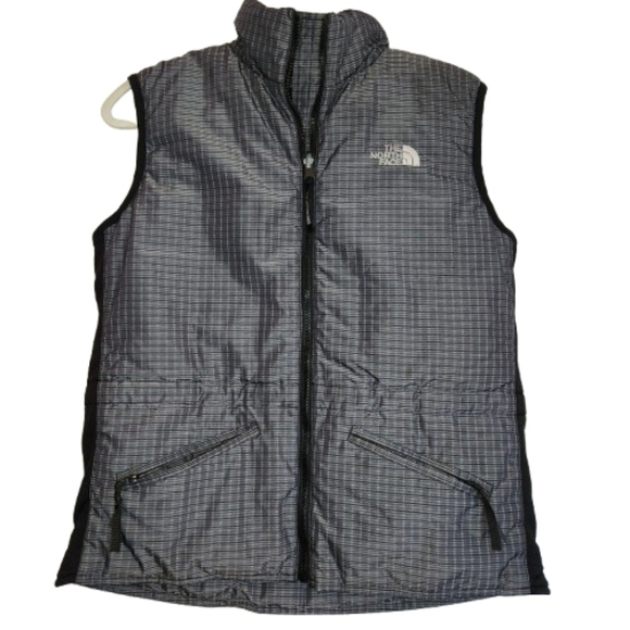 The North Face Jackets & Blazers - The North Face Gray/Black Goose Down Puffer Vest Size M Zip Pockets Cinch Waist